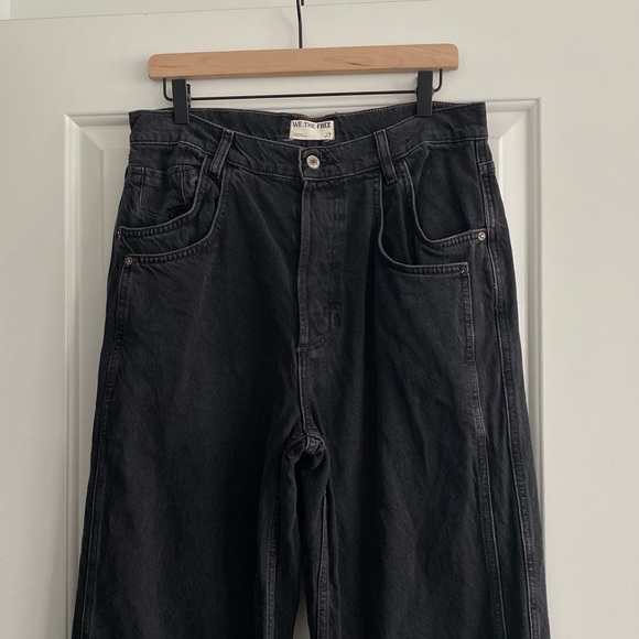 We The Free Black Wide Leg Flare Jeans - Picture 4 of 9